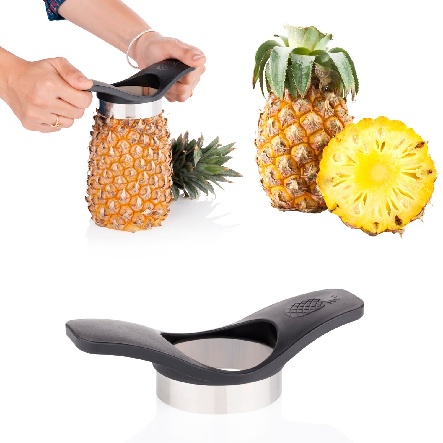2702 Pineapple Cutter used in all kinds of household and kitchen purposes for cutting pineapples into fine slices. 2702 Pineapple Cutter used in all kinds of household and kitchen purposes for cutting pineapples into fine slices.